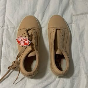 VANS tan leather Old Skool DX. Size 5.5